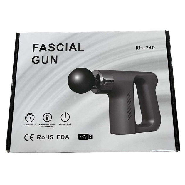 Массажер для тела Fascial Gun KH-740 с насадками Красный (802189) - фото 5