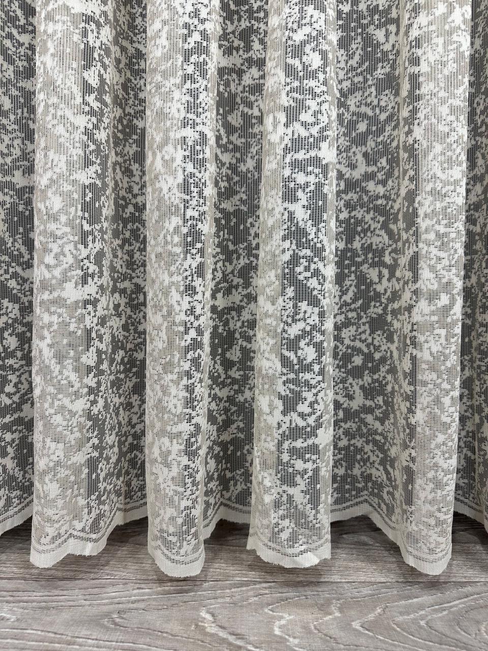 Тюль вуаль готовий Мармур на основі жакарду на тасьмі 6 см 500x270 см Капучино (1147-к-Т46) - фото 6