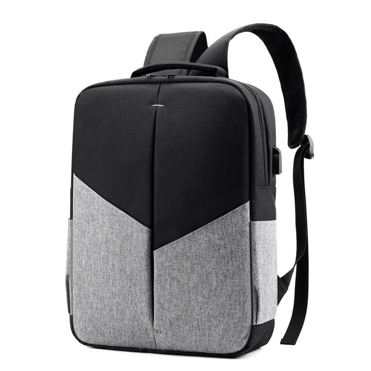 Рюкзак для ноутбука 15,6" с usb протиударний Чорний/Сірий (IBN008BS)
