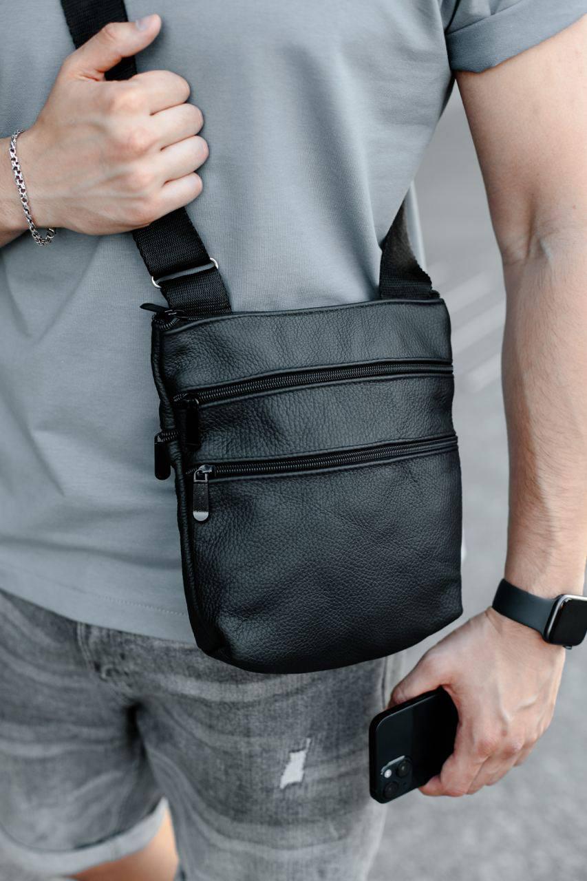 Барсетка мужская кожаная 4 отделения Черный (49239) - фото 6 Барсетка мужская кожаная 4 отделения Черный (49239) - фото 6