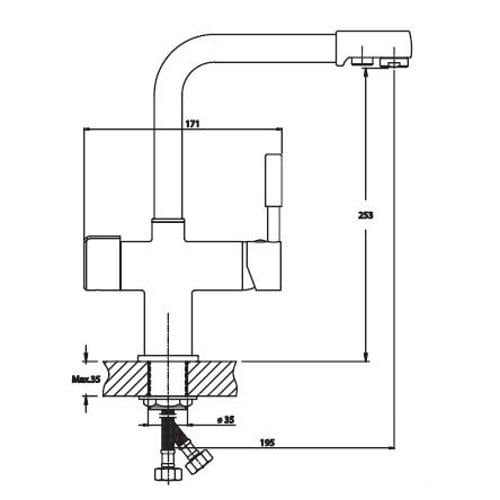 Смеситель для кухни Haiba Hans 021 з выходом для питьевой воды (HB0817) - фото 2