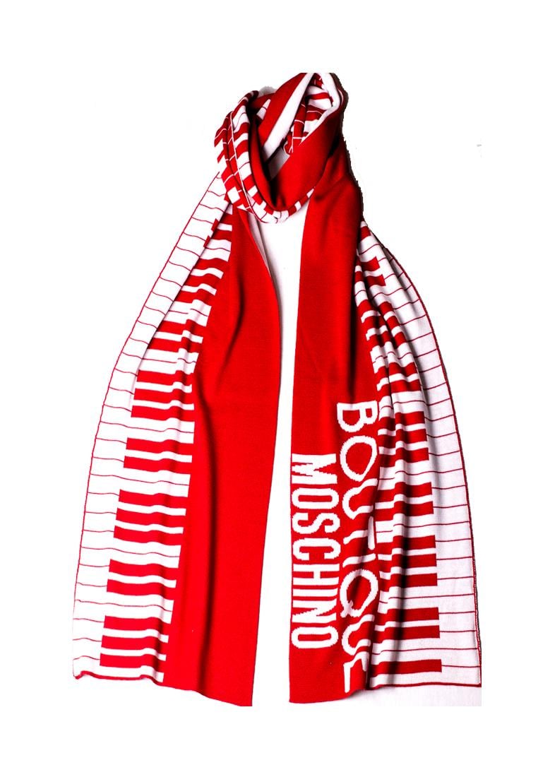 Шарф жіночий Moschino Червоно-білий (30582)
