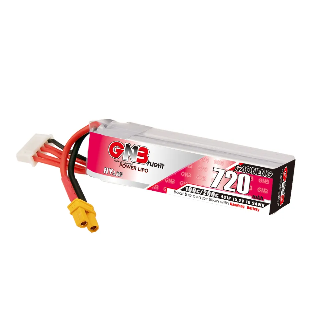 Аккумулятор GNB 4S 15.2V 720 mAh 100C LiHV XT30 Long Type удлиненная версия мощной 4S батареи (372720)