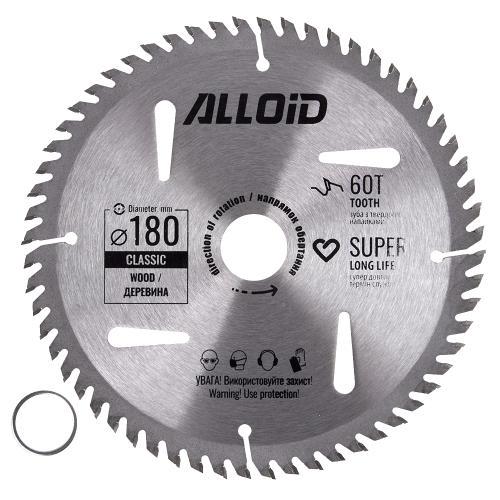 Диск пильный Alloid по дереву с твердосплавными напайками 180х25,4/22,2 мм 60 зубов (00000060942) - фото 2
