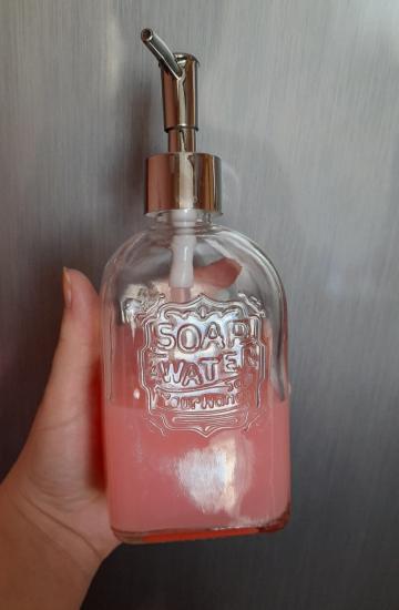 Диспенсер для рідкого мила скляний 400 мл 20x9 см Transparent (128222) - фото 2 Диспенсер для рідкого мила скляний 400 мл 20x9 см Transparent (128222) - фото 2