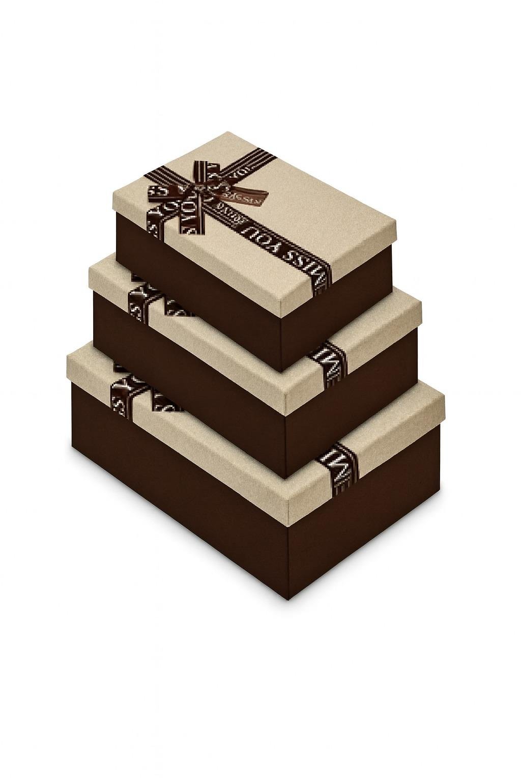 Коробка подарочная 3 шт. 23х16х10/21х14х8/19х12х7 см (R33277B)