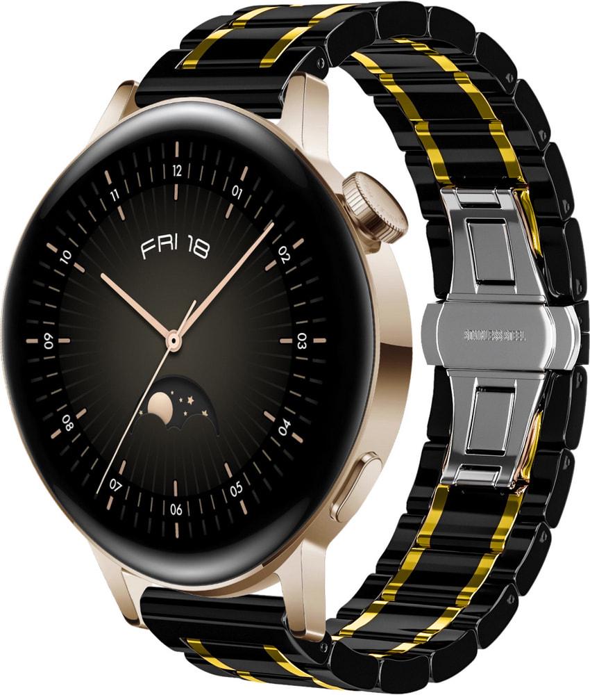 Ремешок керамический Ceramo для Huawei Watch GT3 42 мм Black/Gold (28744-02)