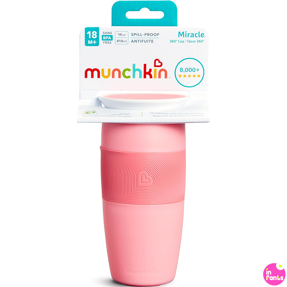 Чашка непроливна Munchkin Miracle 360 for Toddlers 410 мл Рожевий (00479) - фото 5 Чашка непроливна Munchkin Miracle 360 for Toddlers 410 мл Рожевий (00479) - фото 5