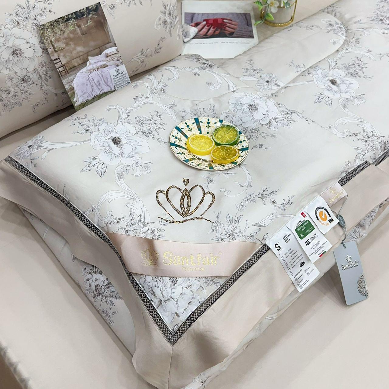 Комплект постельного белья с одеялом тенсел евро (70113)