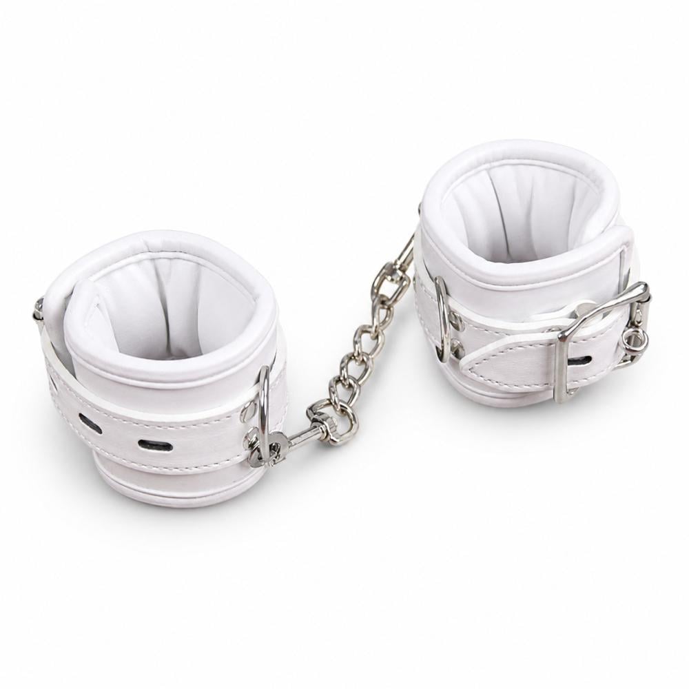 Наножники кожаные Padded Leather Locking Ankle Restraints White Белый (1000048446)