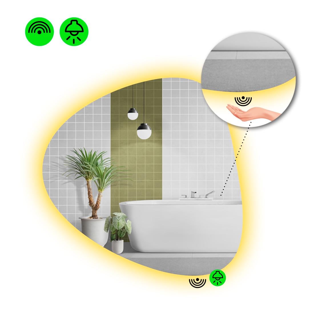 Зеркало с LED подсветкой Nuvola 2 с ИК включателем 100x100 см (8738145) Зеркало с LED подсветкой Nuvola 2 с ИК включателем 100x100 см (8738145)