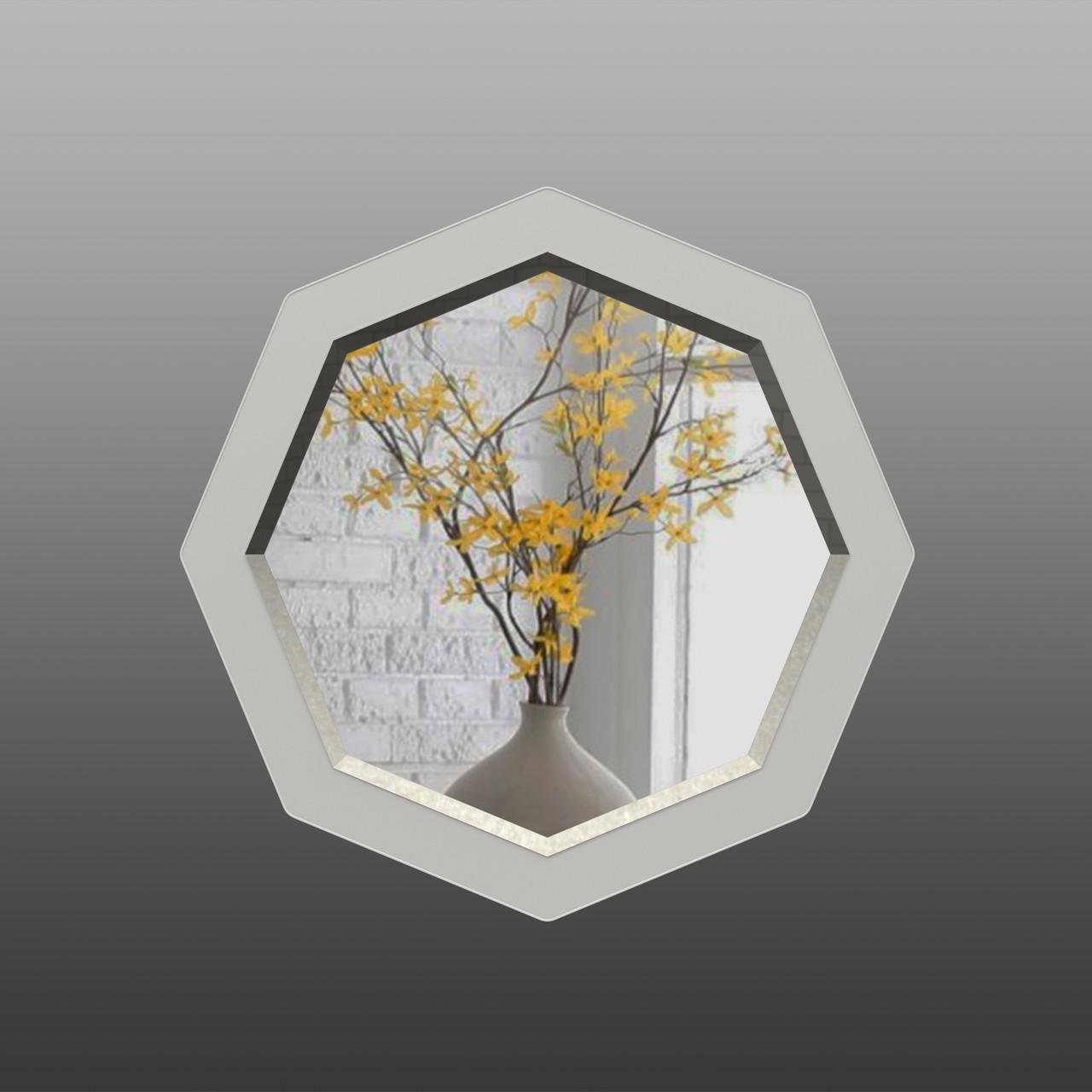 Зеркало настенное с фацетом на основе ЛДСП 80х80 см (Z2 белое) - фото 3