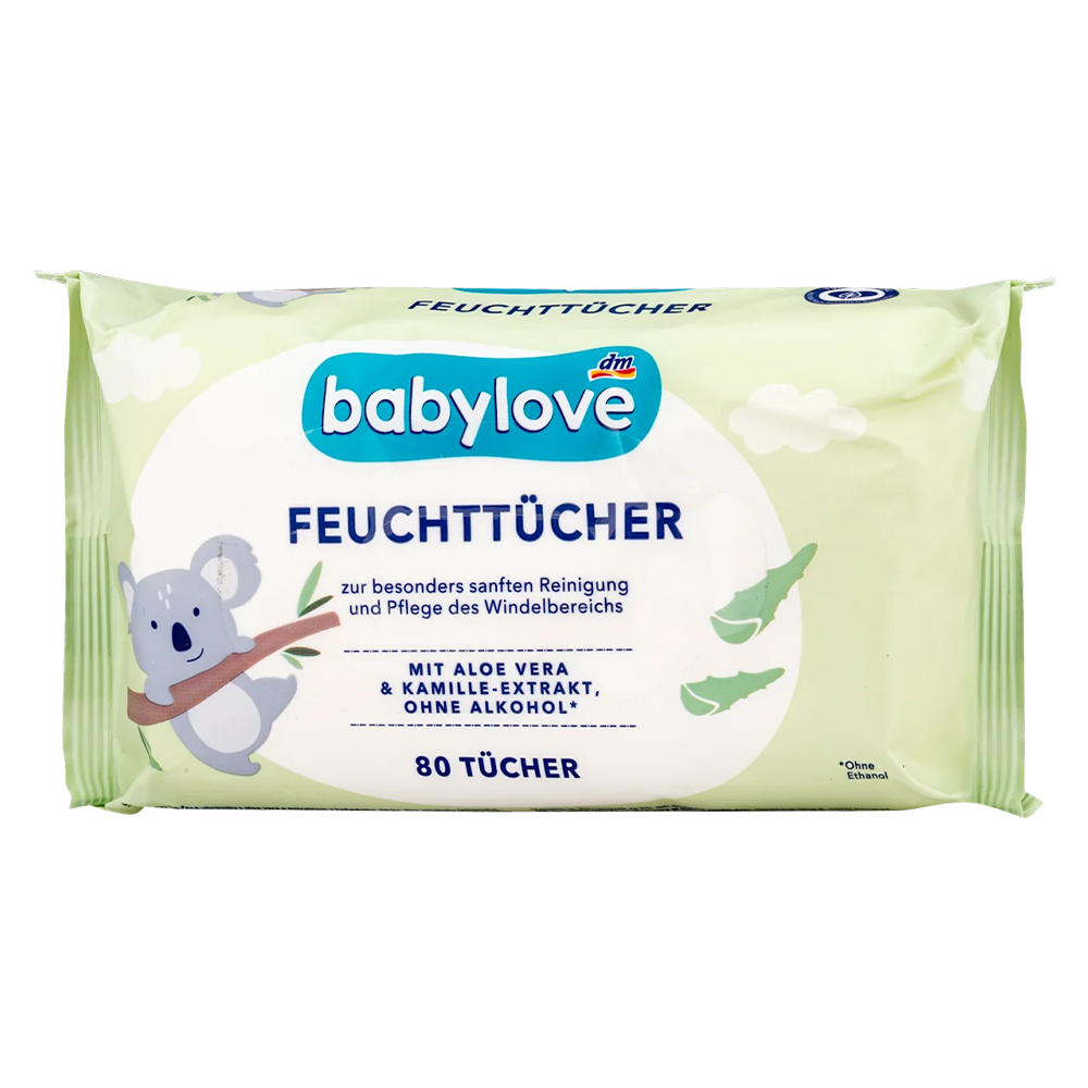 Вологі серветки дитячі Babylove Feuchttucher для догляду за немовлятами 80 шт. (EPI-15102025-218)