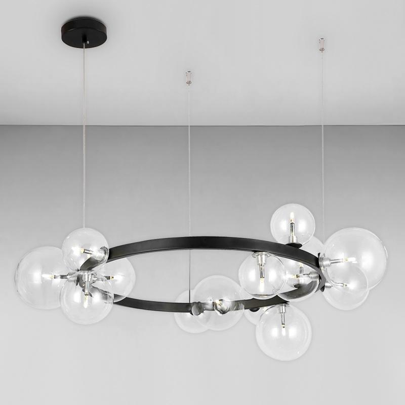 Люстра підвісна Light House LS-17132-15 Чорний/Прозорий Люстра підвісна Light House LS-17132-15 Чорний/Прозорий