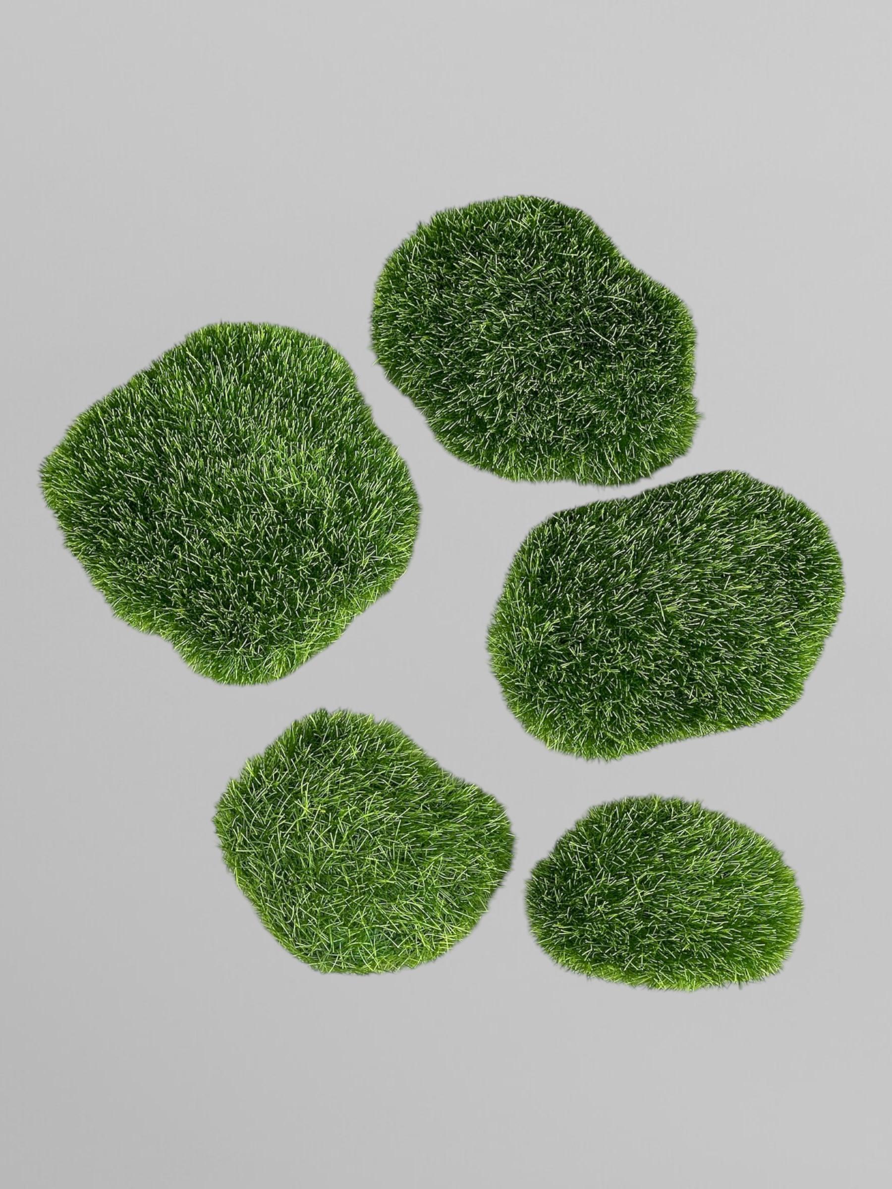 Искусственные камни из мха J-2 5 шт. Зеленый (Р09002)