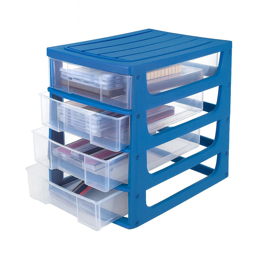 Комод модульный Hobby Box 4 выдвижные ящики 17x25x27 см Синий (3962)