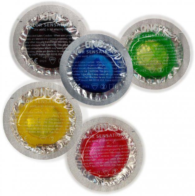 Презервативи One Color Sensations 5 шт. Різнокольорові (6400229459) - фото 2