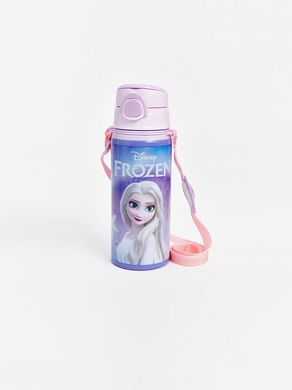 Пляшка для води Крижане серце Ельза з трубочкою 600 мл