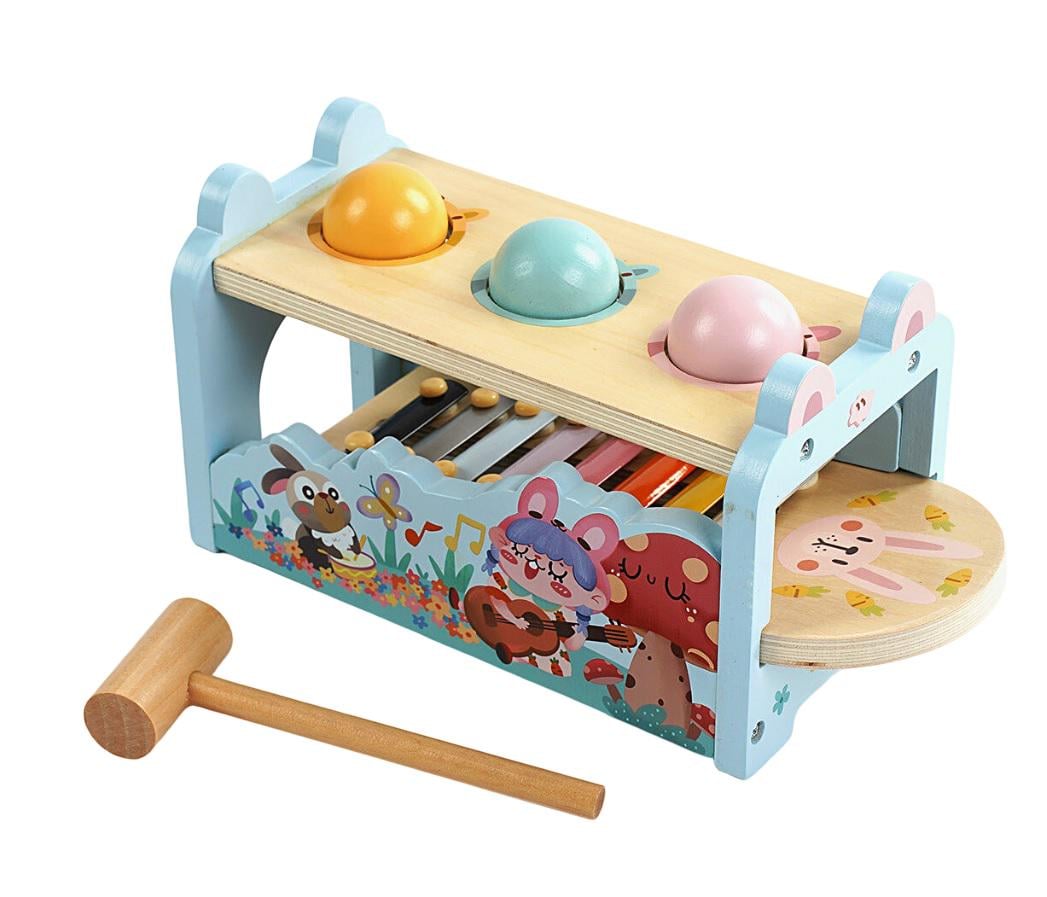 Игра с шариком деревянная 2 игровые панели/стучалка Multicolor (157990)