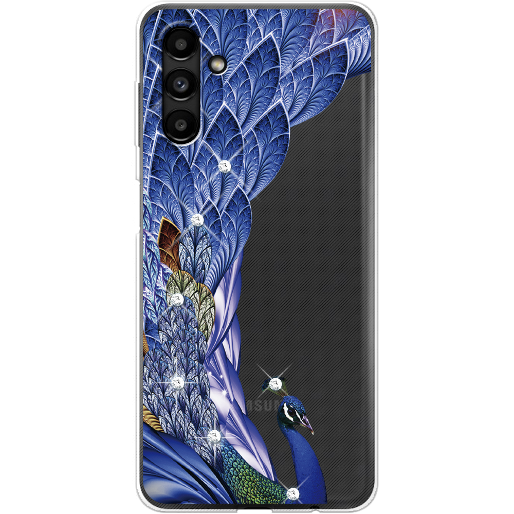 Чехол BoxFace Samsung Galaxy A13 (A136) Павлин со стразами Прозрачный силикон (44113-rs7-44113)