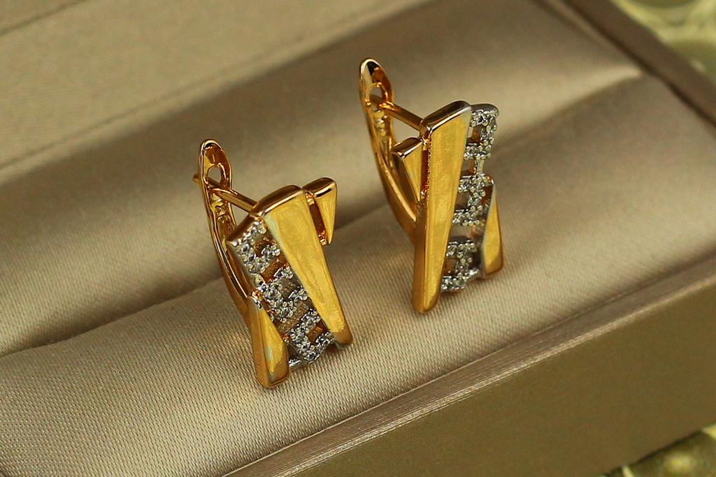 Серьги Xuping Jewelry парадигма с родием 1,6 см Золотистый (2572059415)
