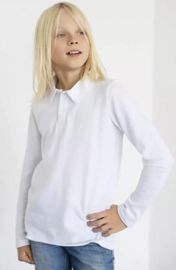 Футболка-поло с длинным рукавом Robinzone для мальчика 128 см Белый (ФБ 222) Футболка-поло с длинным рукавом Robinzone для мальчика 128 см Белый (ФБ 222)