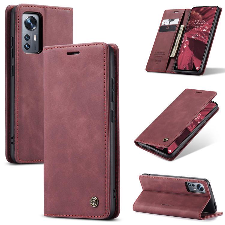 Чехол книжка с магнитом Xiaomi 12 Lite CaseMe Wine (29278-42)