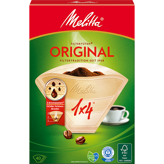 Бумажные фильтры для заваривания кофе Melitta filter coffe papers блок 18 шт. бежевый