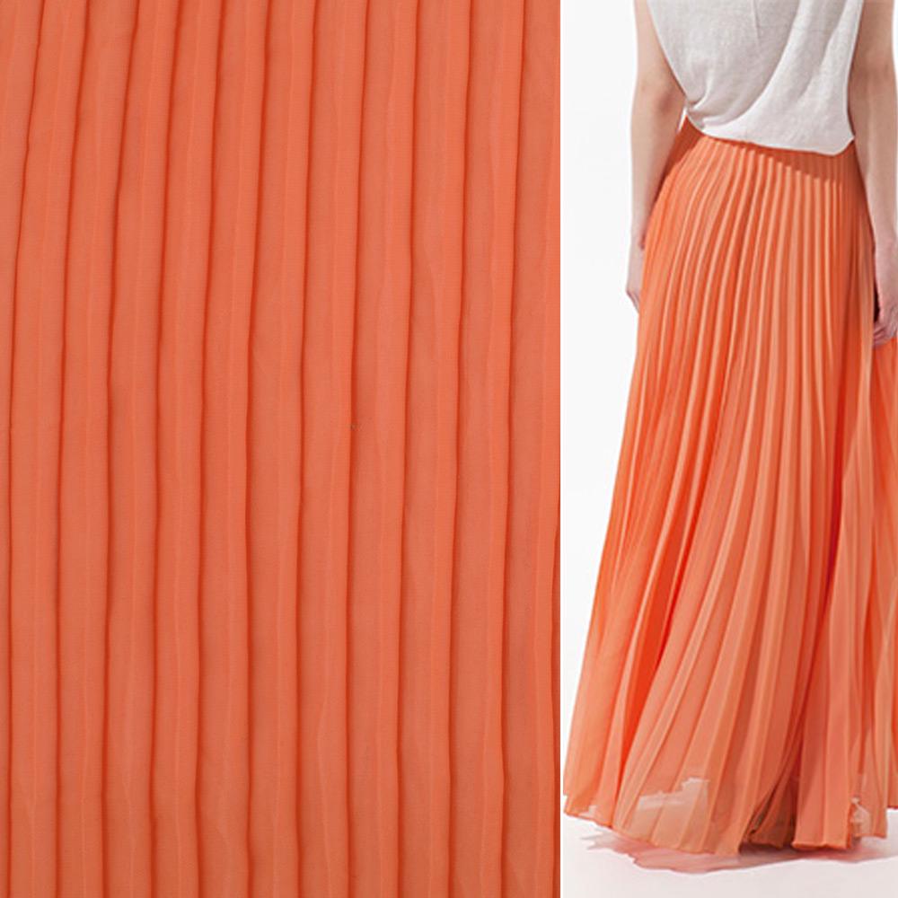 Ткань креп гофре в натянутом виде ширина 140 см Оранжевый (11416.009) - фото 3 Ткань креп гофре в натянутом виде ширина 140 см Оранжевый (11416.009) - фото 3