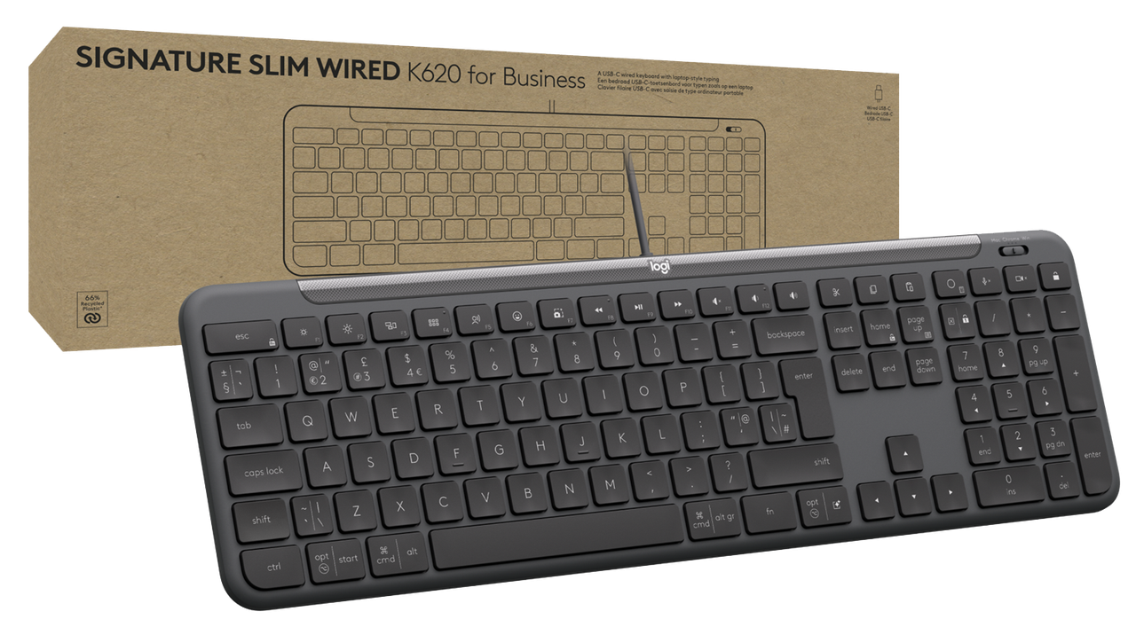 Клавиатура Logitech Signature Slim K620 Wired Keyboard for Business Графитовый (920-013333)