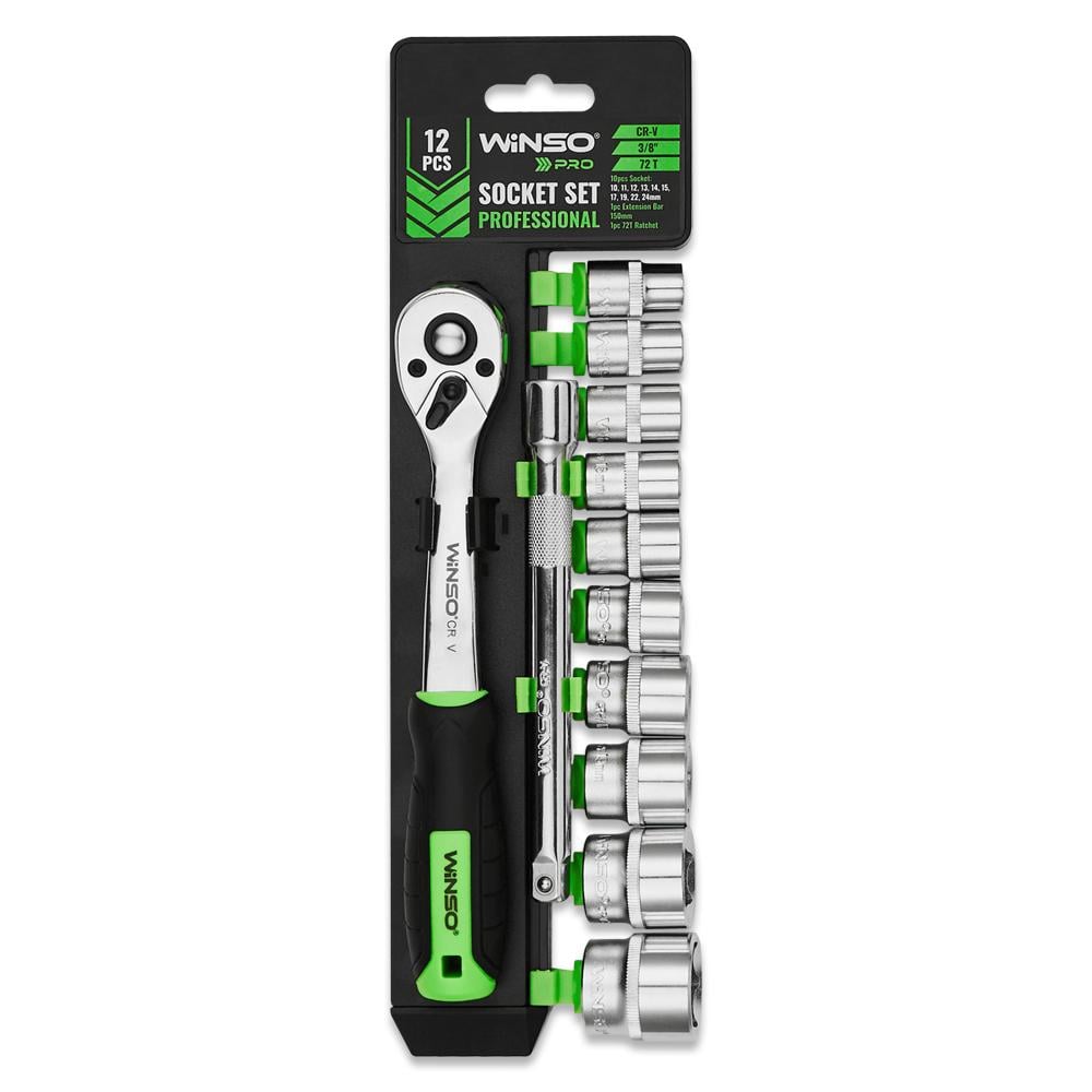 Набор профессиональных торцевых головок WINSO PRO 3/8" 72Т CR-V 10-24 мм