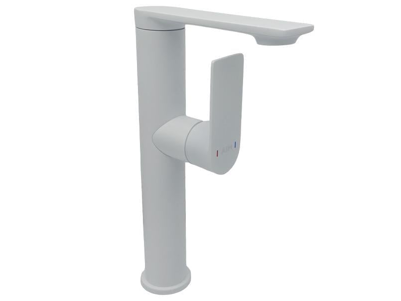 Змішувач для умивальника AiM DG01115 з боковою ручкою подовжений корпус латунь Білий (RS-DG01115 frosted white)