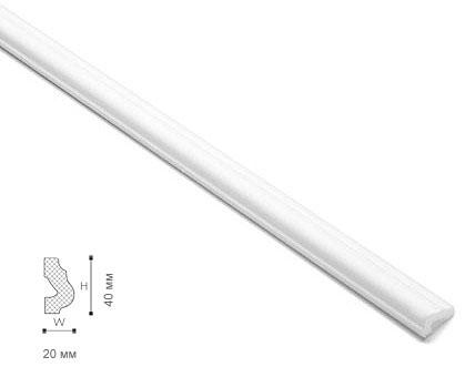 Плинтус потолочный гладкий NMC LX42 2000х20х40 мм (44409) - фото 3