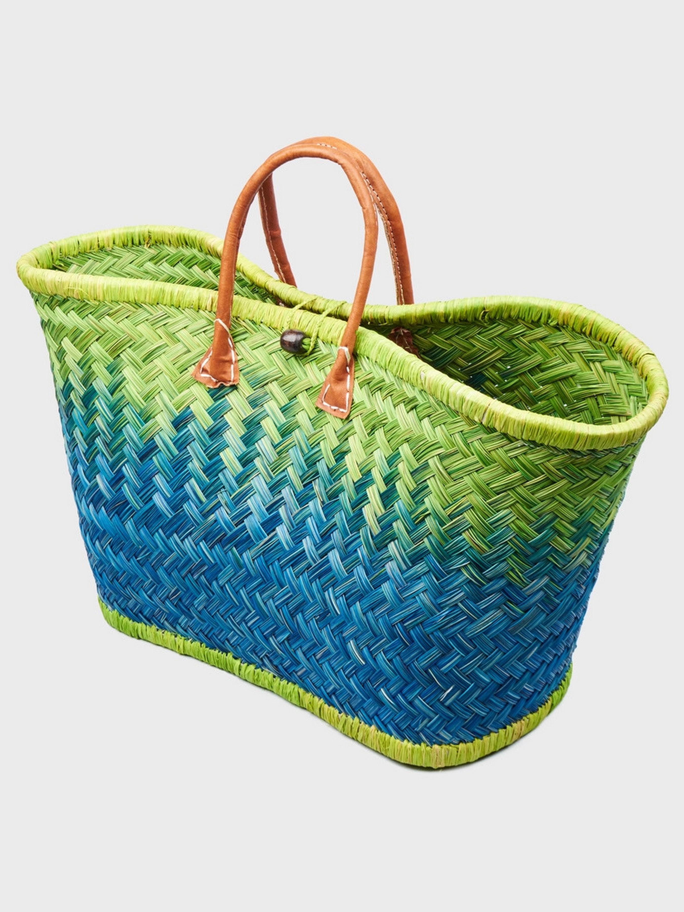 Пляжна сумка LE COMTOUR DE LA PLAGE Aravola MM_Bicolor_345 Зелений/Синій - фото 2