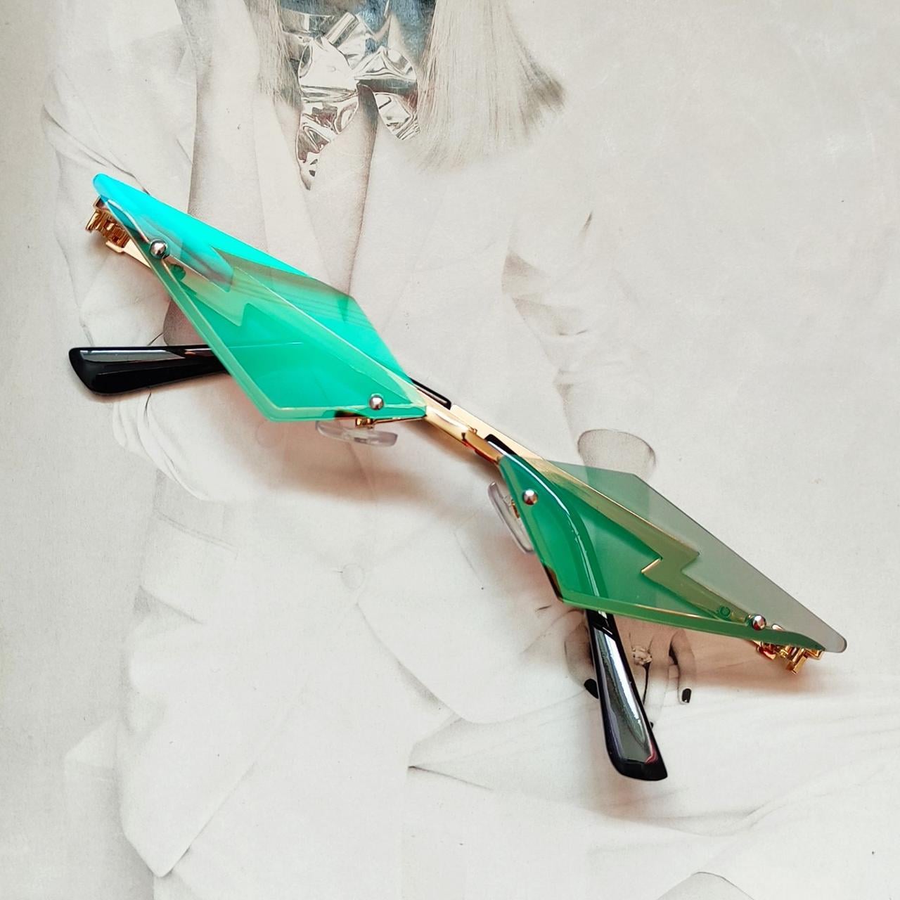 Очки молния Зеленый