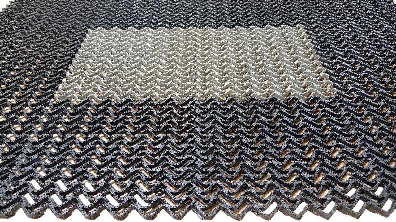 ᐉ Грязезащитный ковер Тетра 120х80 см Черный/Серый • Купить в Киеве ...