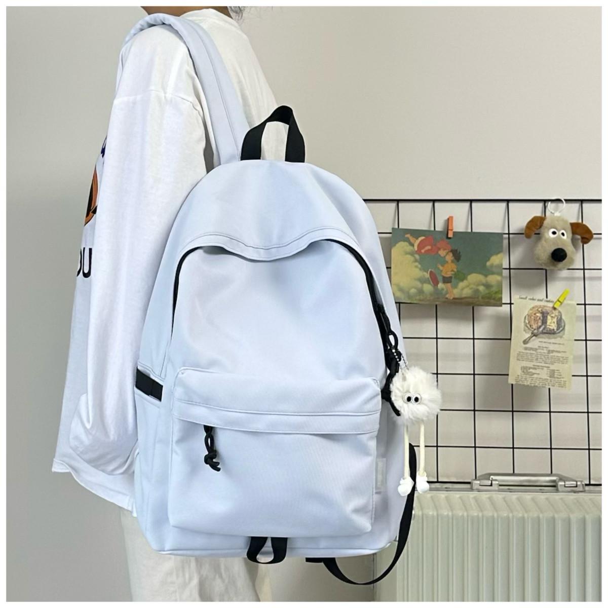 Городской рюкзак с мягким брелком эльфа Светло-голубой (2783540732)