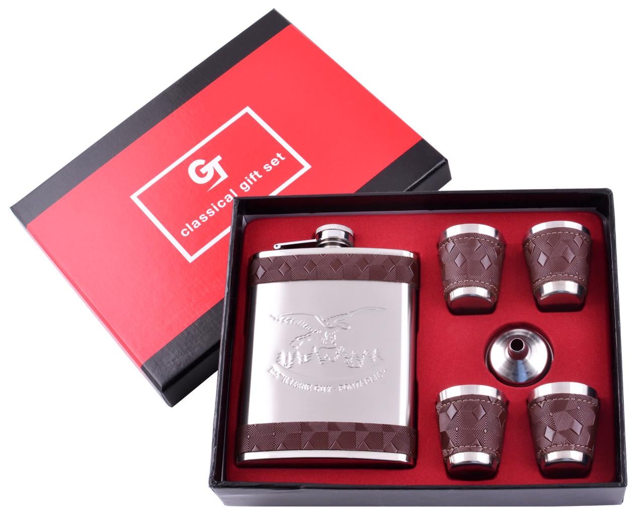 Набор фляга и 4 стопки Орел Box 240 мл нержавеющая сталь