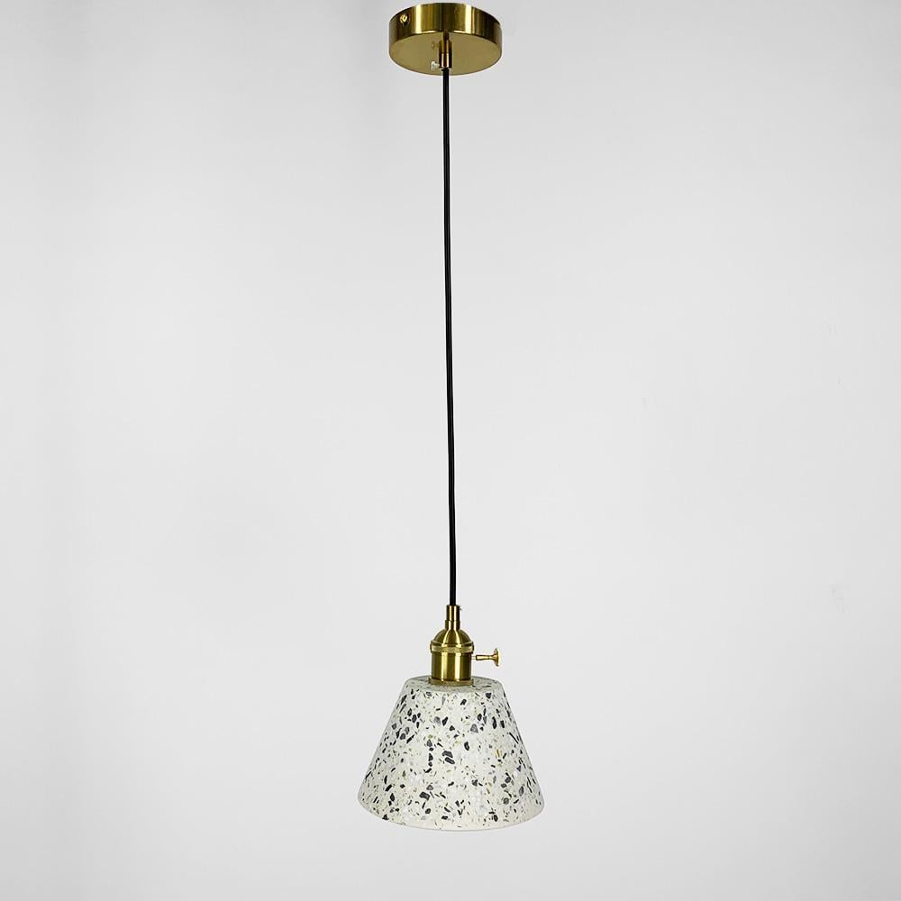 Подвес Line.F MJ 165/1 WT Terrazzo Cono с белым бетонным плафоном в стиле Ар-деко (3253_6533)