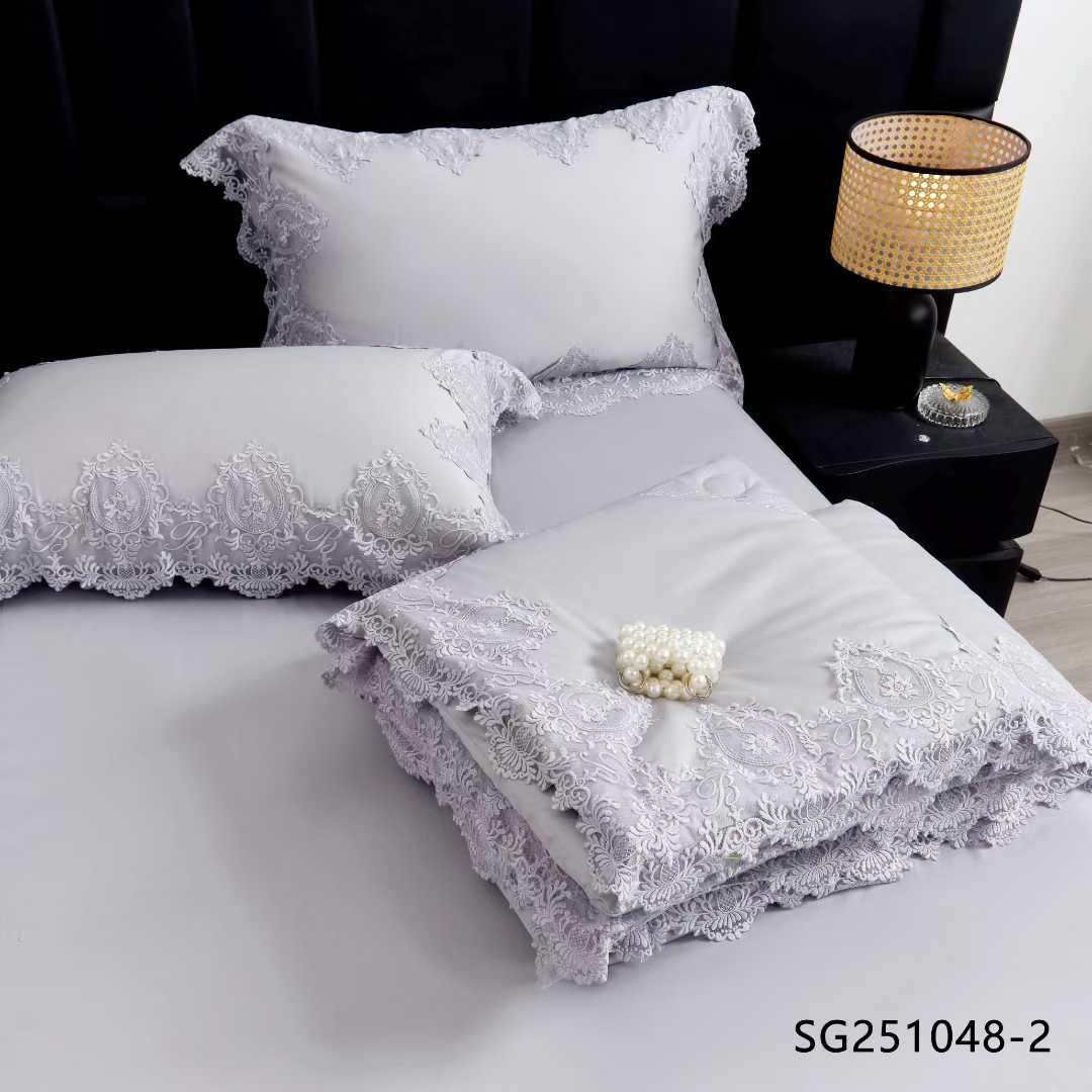 Комплект постільної білизни з ковдрою з мереживом євро (70130) - фото 2 Комплект постільної білизни з ковдрою з мереживом євро (70130) - фото 2