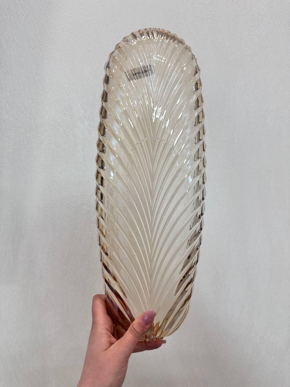 Блюдо сервировочное Lirmatur Гофре стекло 39 см Золотистый (17660750) - фото 5 Блюдо сервировочное Lirmatur Гофре стекло 39 см Золотистый (17660750) - фото 5