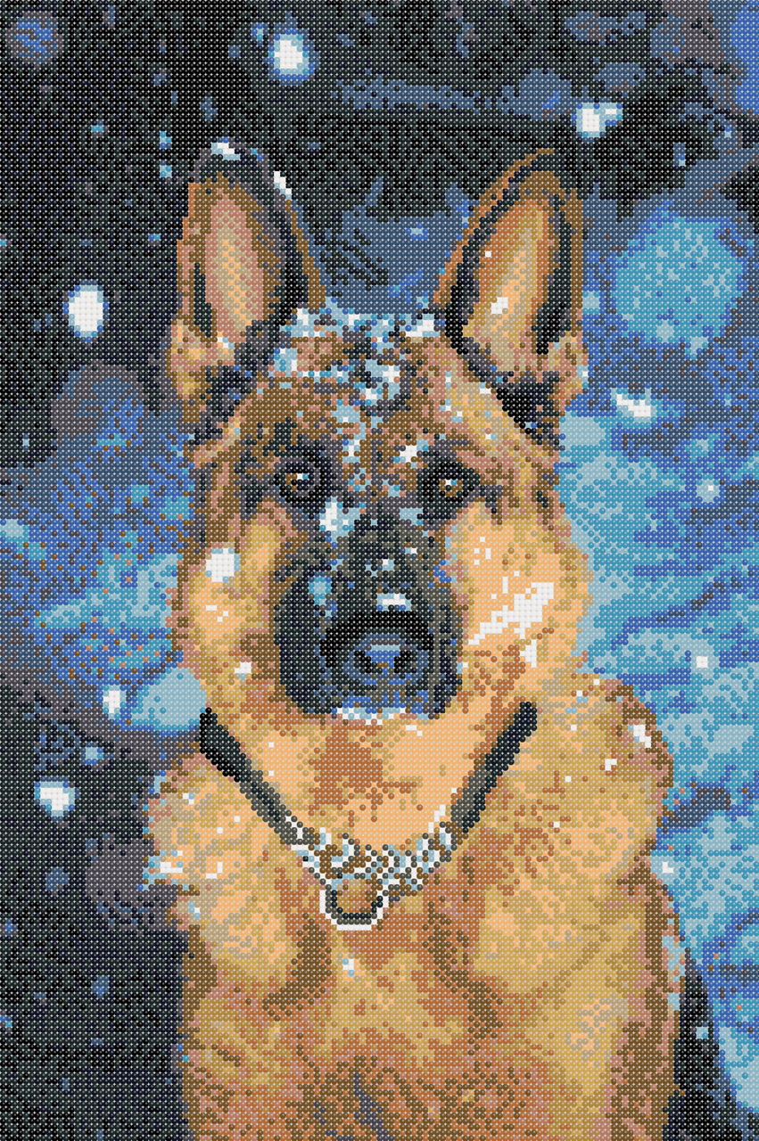 Схема вышивки бисером Овчарка.Зима (1514945205)