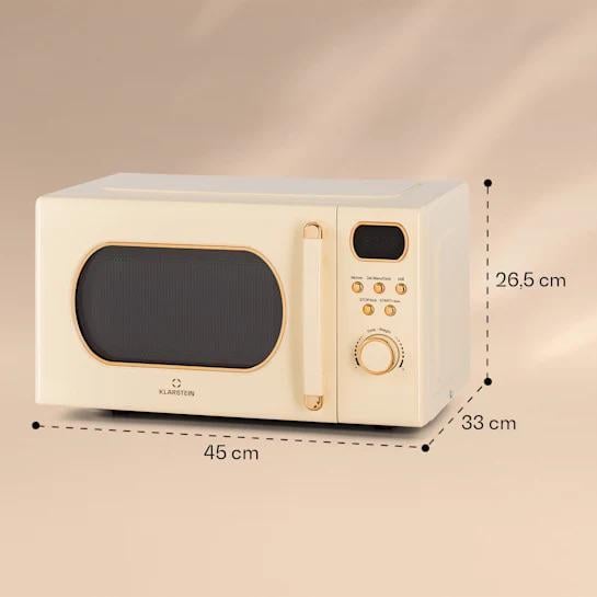 Мікрохвильова піч KLARSTEIN Julieta вбудовувана з функцією гриль 20 л Слонова кістка (10040731) - фото 4