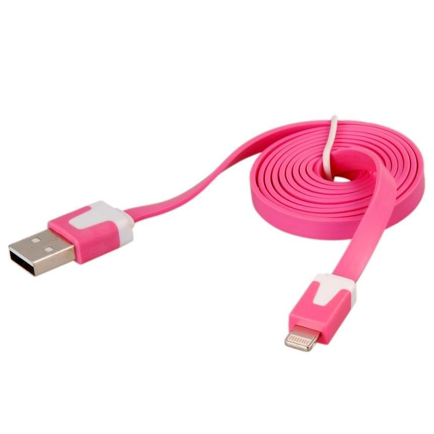 Кабель USB Lightning 1 м Малиновый