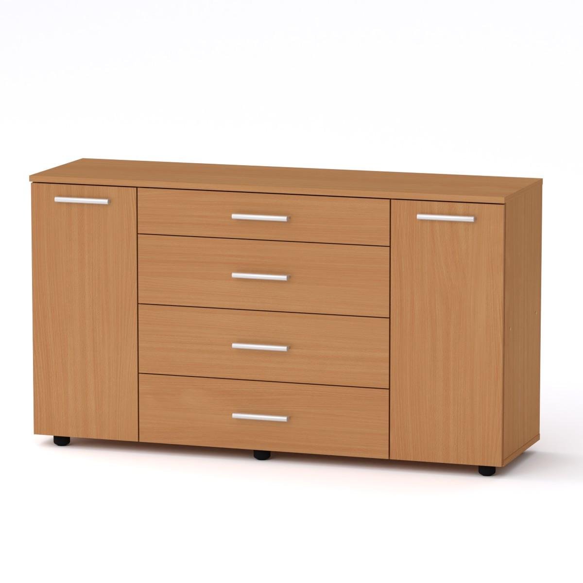 Комод Компаніт з шухлядами та дверцятами 130х38х73 см Бук (26913861) - фото 1 Комод Компаніт з шухлядами та дверцятами 130х38х73 см Бук (26913861) - фото 1