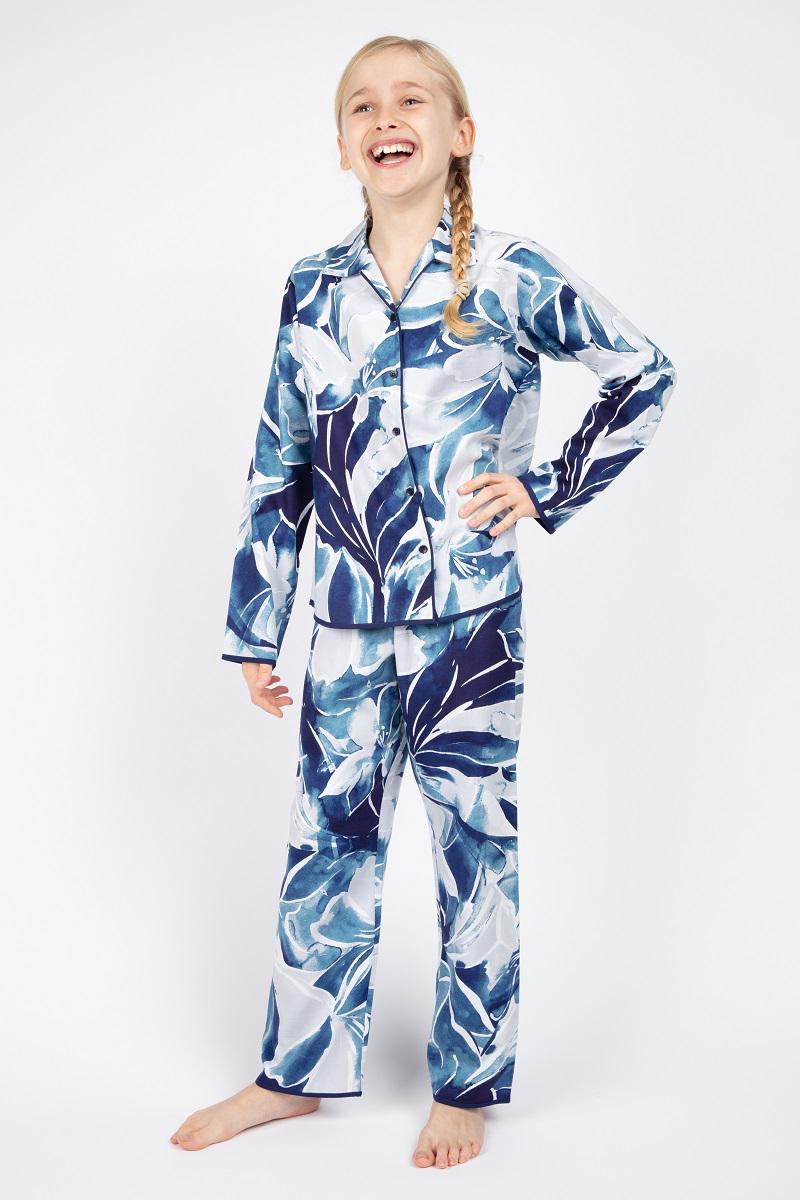 Пижама для девочки CYBERJAMMIES Ellie 5818 4-5 лет 110 см Синий с белым (5051877368057)