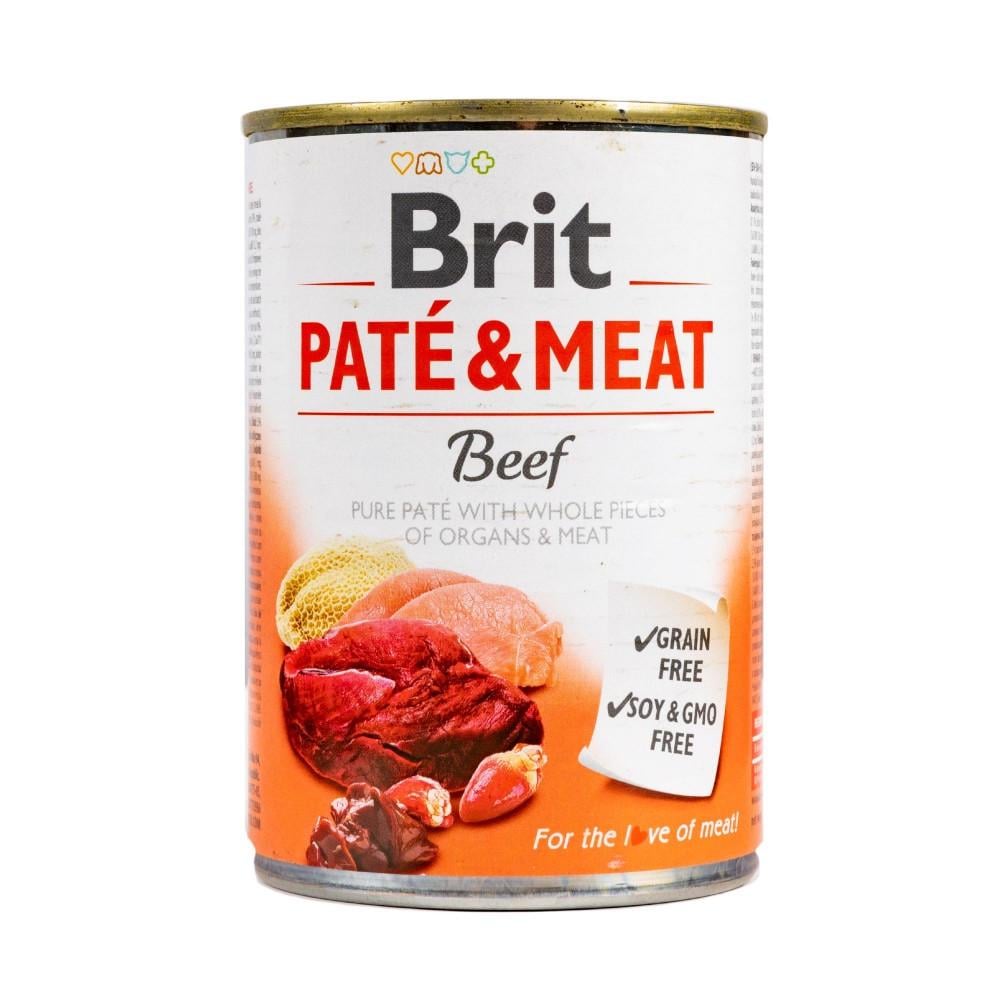 Корм влажный Brit CARE Pate and Meat для взрослых собак с говядиной и индейкой 400 г (8595602557400)