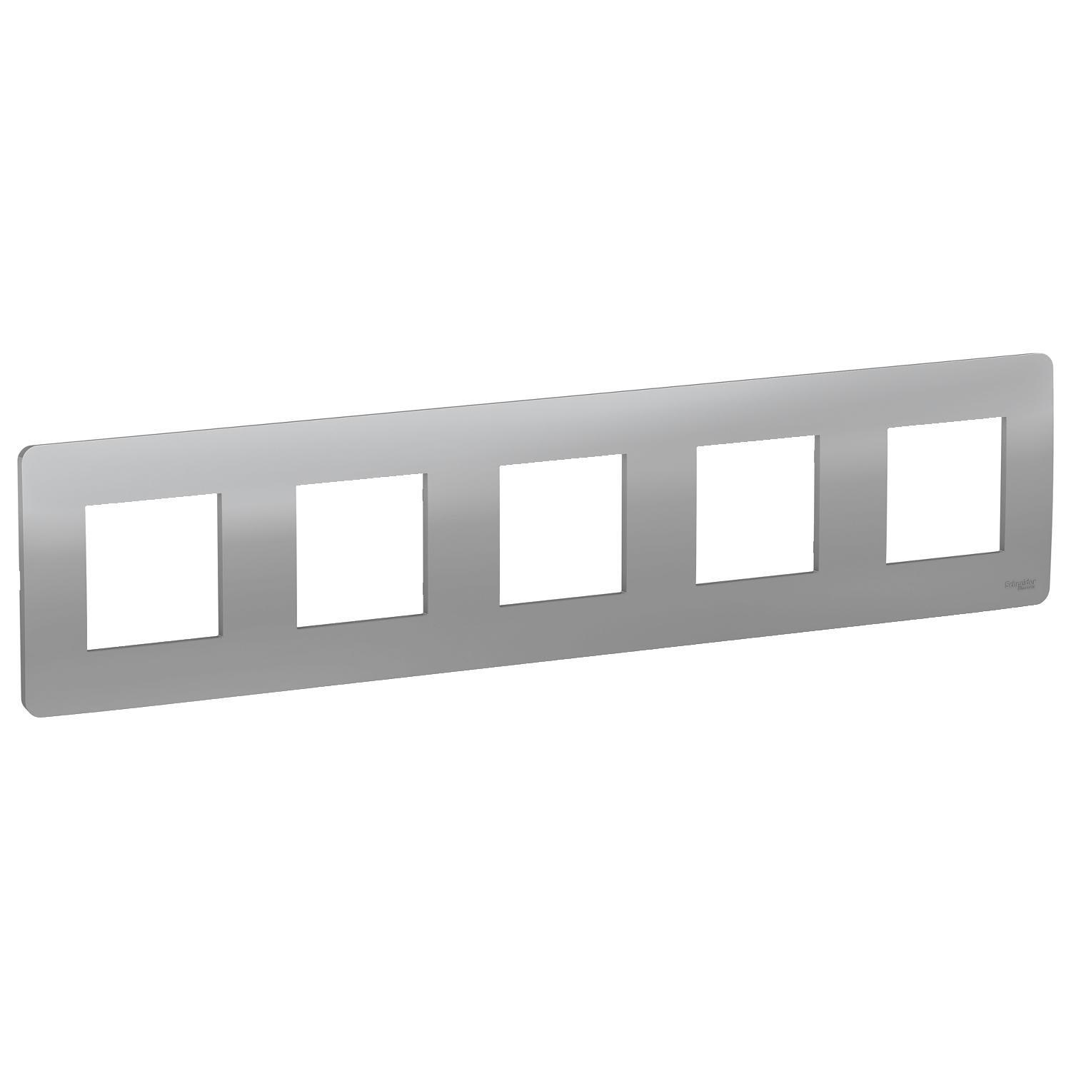 Рамка пятиместная Schneider Electric Unica Studio Алюминий (NU201030)