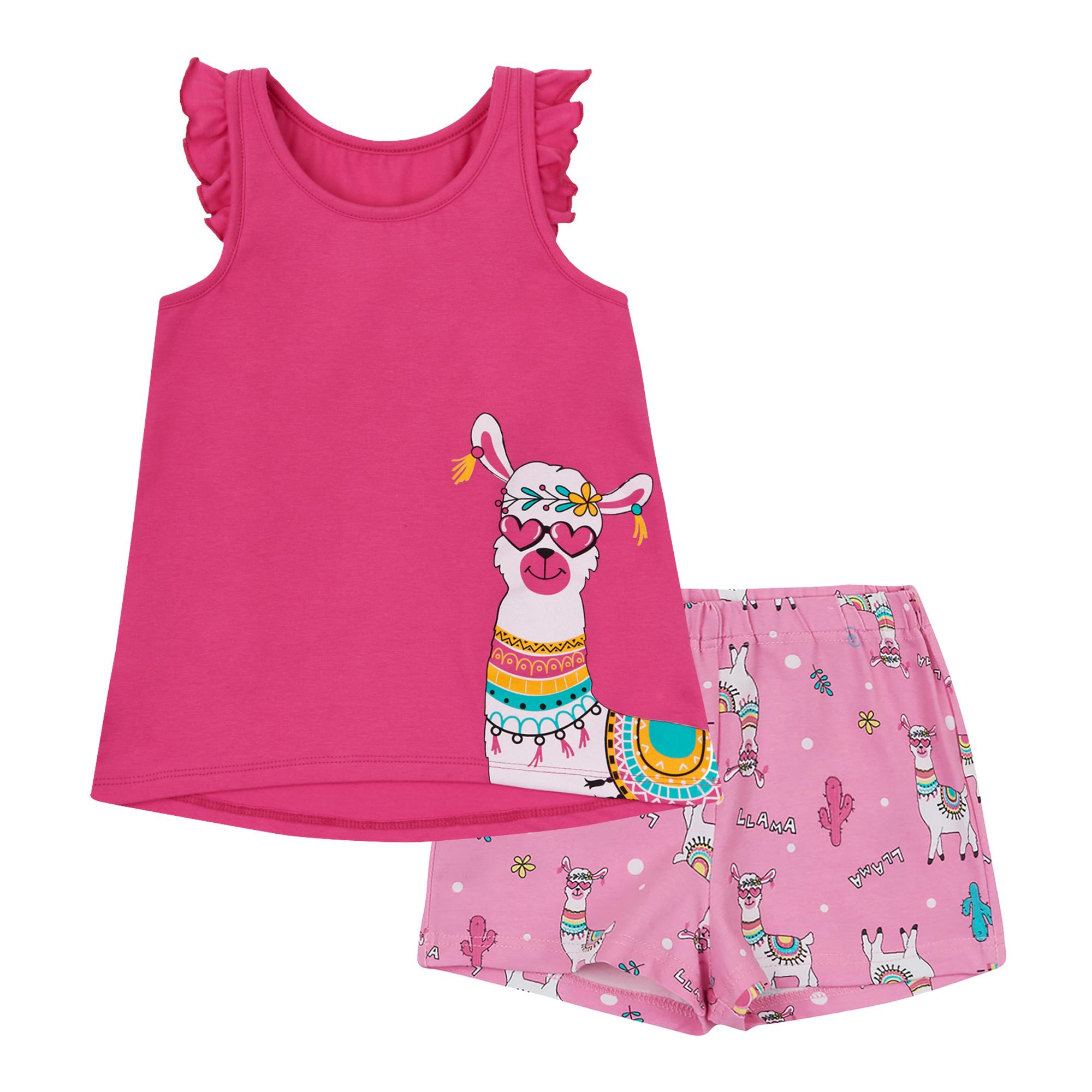 Комплект детский майка и шорты ЛяЛя р. 116 Малиновый/Розовый (К3СК113)