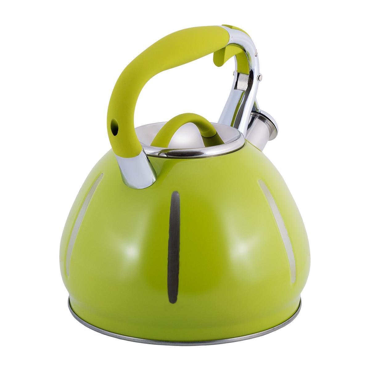 Чайник із свистком Kamille KM-0691А із нержавіючої сталі 3 л Зелений (150-84-0691А) - фото 2 Чайник із свистком Kamille KM-0691А із нержавіючої сталі 3 л Зелений (150-84-0691А) - фото 2